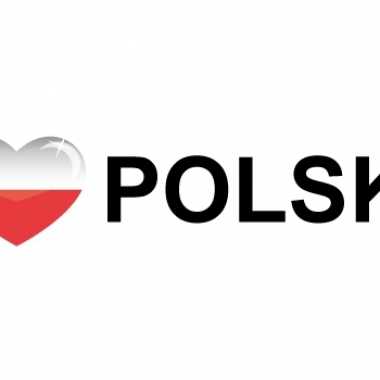 10x stuks i love polska/polen vlaggen thema sticker 19 x 4 cm