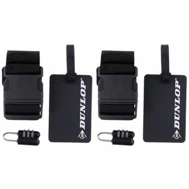 4x stuks zwarte koffer/bagage accessoiressets 3-delig