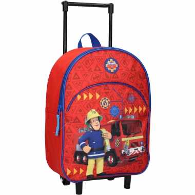Brandweerman sam trolley/reiskoffer rugtas voor kinderen