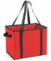 Auto kofferbak kasten organizer tas rood vouwbaar 34 x 28 x 25 cm