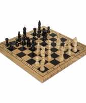 Houten schaakspel met bord 28 x 28 cm