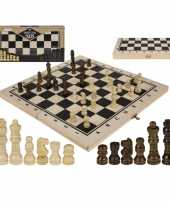 Houten schaakspel met bord 34 x 34 cm