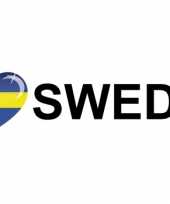 I love sweden vlag sticker 19 6 cm