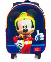 Mickey mouse trolley reiskoffer rugtas blauw 31 cm voor jongens