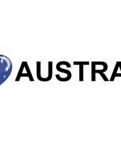 Set van 10x stuks i love australia vlag sticker 19 6 cm