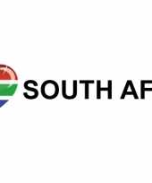 Set van 10x stuks i love south africa vlag sticker 19 6 cm